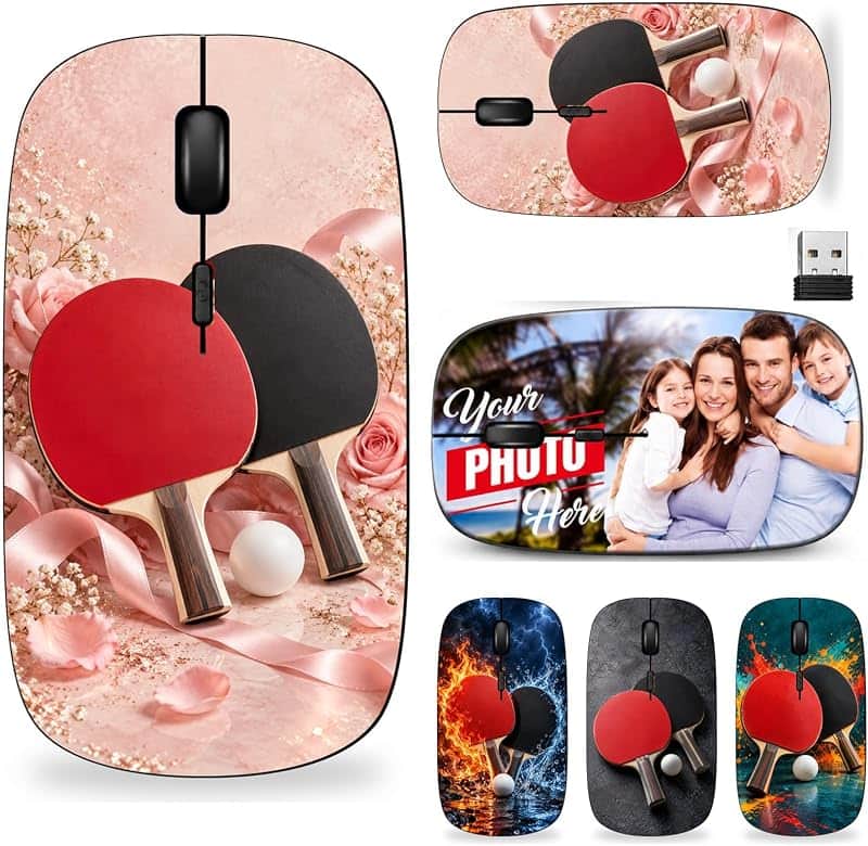 Maizi Table Tennis PC Mouse, Wireless USB Nano Receiver, Sport Fan Gifts | Printed in the…