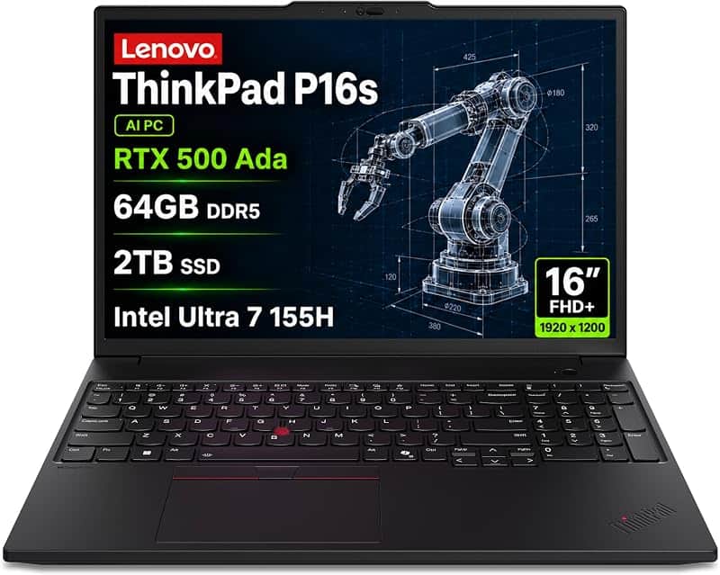 ThinkPad P16s Laptop, Ultra 7 155H, NVIDIA RTX 500 Ada, 64GB/2TB