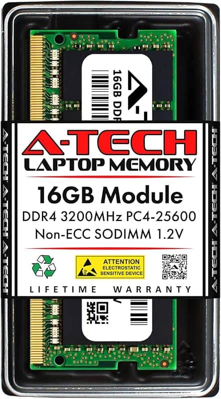 A-Tech DDR4 RAM 16GB 3200MHz PC4-25600 SODIMM Laptop Memory