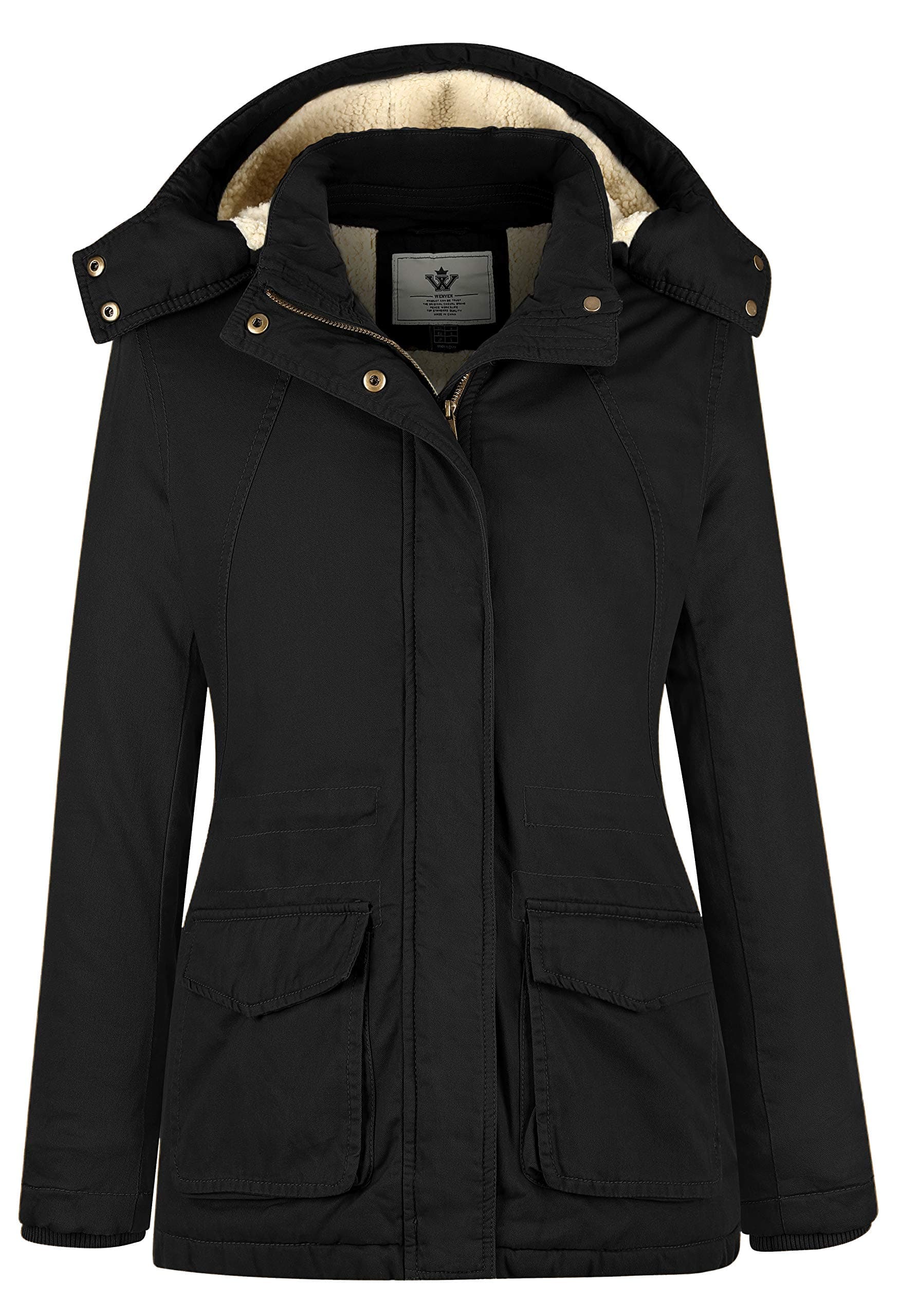 WenVen Women's Winter Warm Sherpa Lined Jacket Heavy Parka Coat with Hood | Wind Protecti…