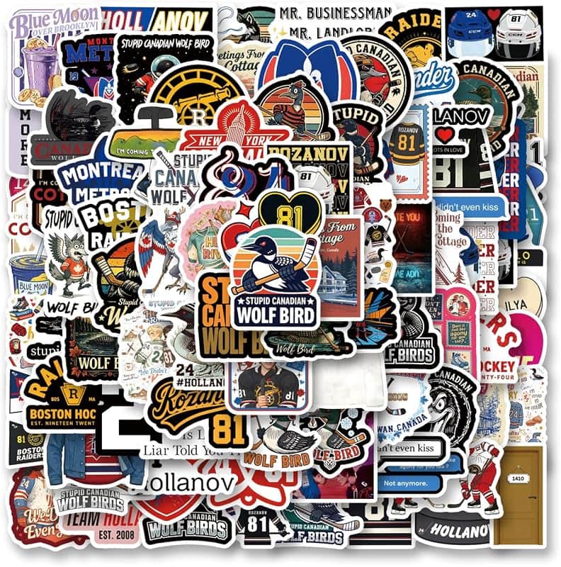 110Pcs Stupid Canadian Wolf Bird Stickers Funny Heated Hockey Romance Books Sticker Aesth…