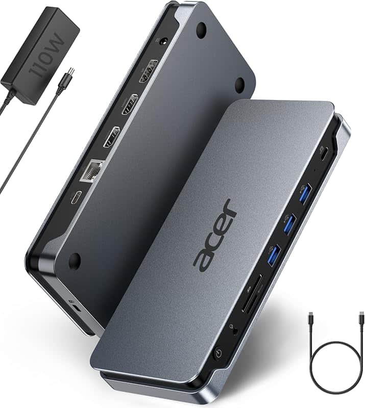 13-in-1 Laptop Docking Station, USB-C 3 Display Docking (2 HDMI+1 DP) | 100W Laptop Charg…