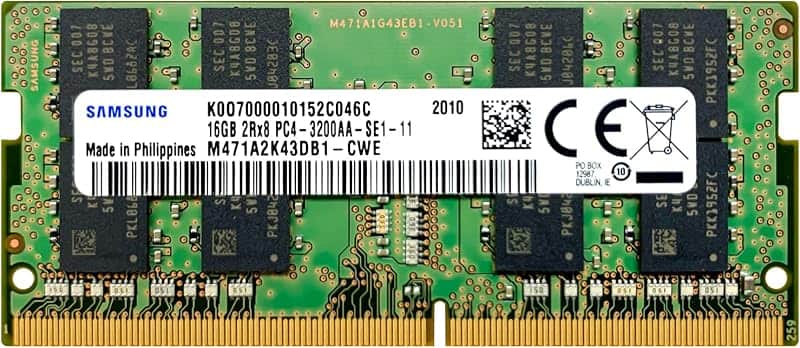 16GB DDR4 3200MHz SODIMM PC4-25600 CL22 2Rx8 1.2V 260-Pin SO-DIMM Laptop Notebook RAM Mem…