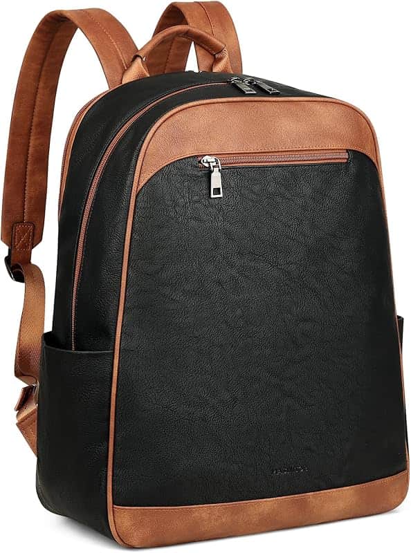 15.6 inch Leather Laptop Backpack Purse for Women