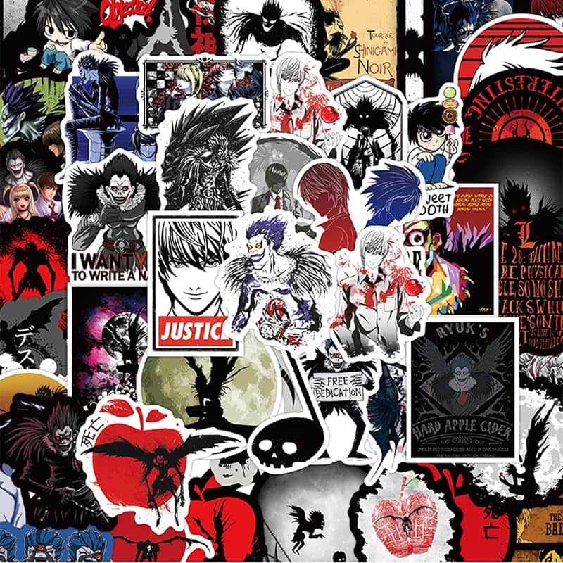 50PCS Death Note Water Bottle Stickers for Kids, Cute Stickers for Water Bottles, Vinyl W…