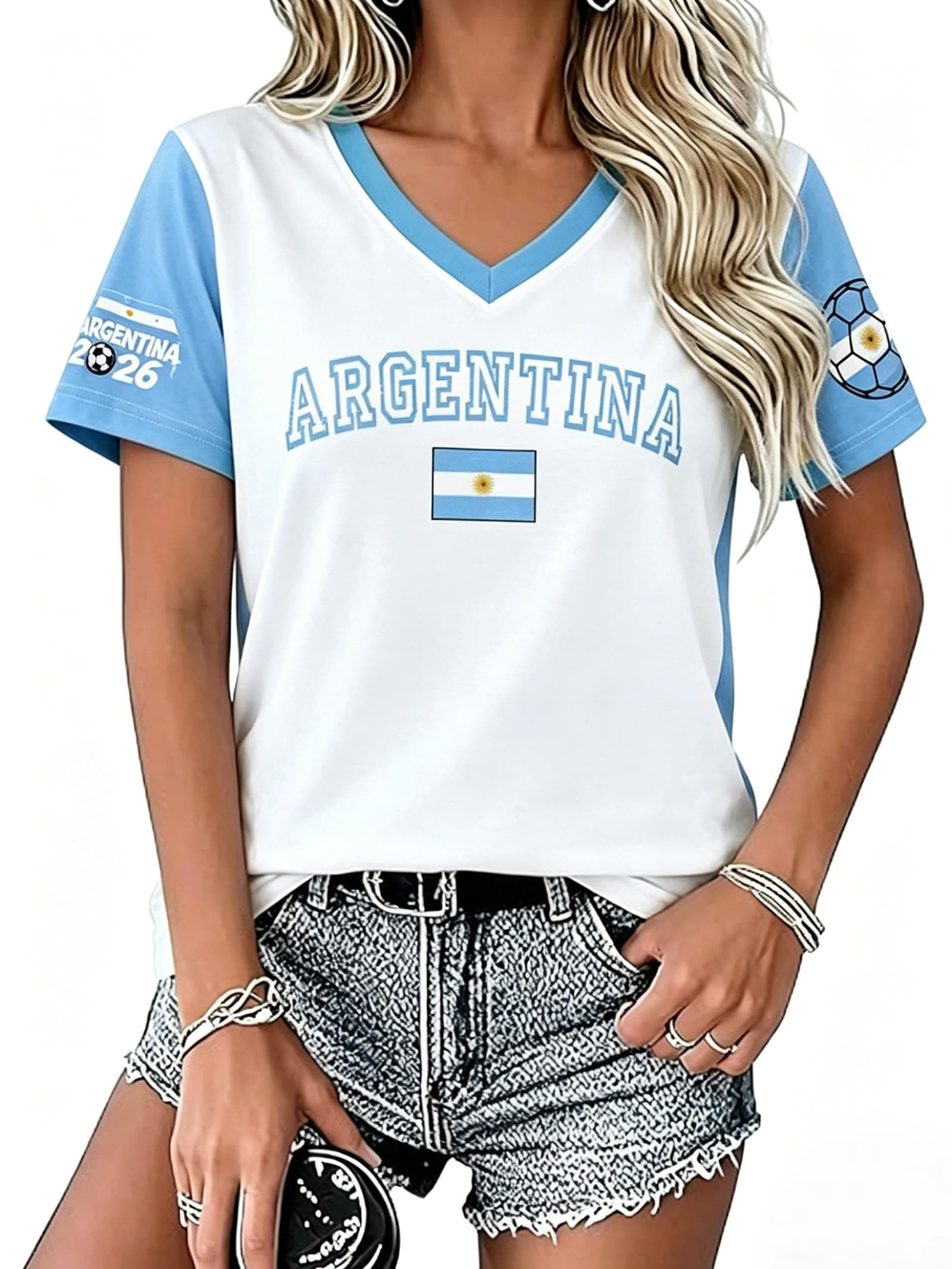 Soccer Shirt 2026 Women USA Shirts Soccer Jerseys Flag Graphic Top