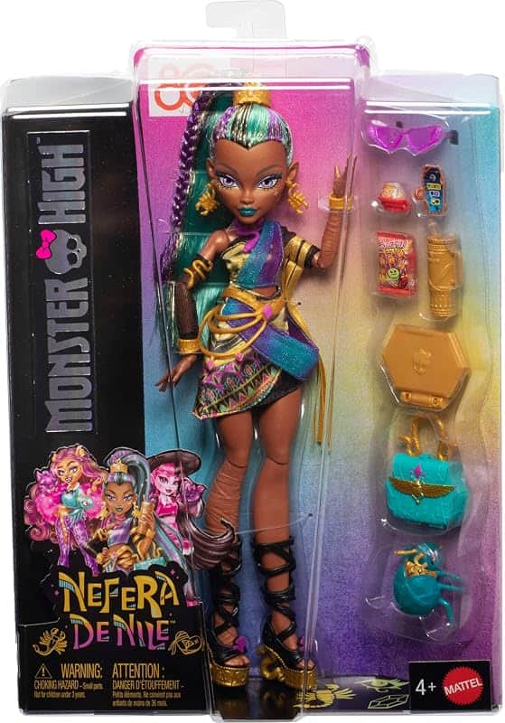 Nefera De Nile Doll | Royal Mummy in Dress with Pet Scarab Lavish and 7 Accessories like…