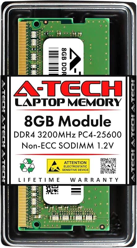 A-Tech DDR4 RAM 8GB 3200MHz PC4-25600 SODIMM Laptop Memory