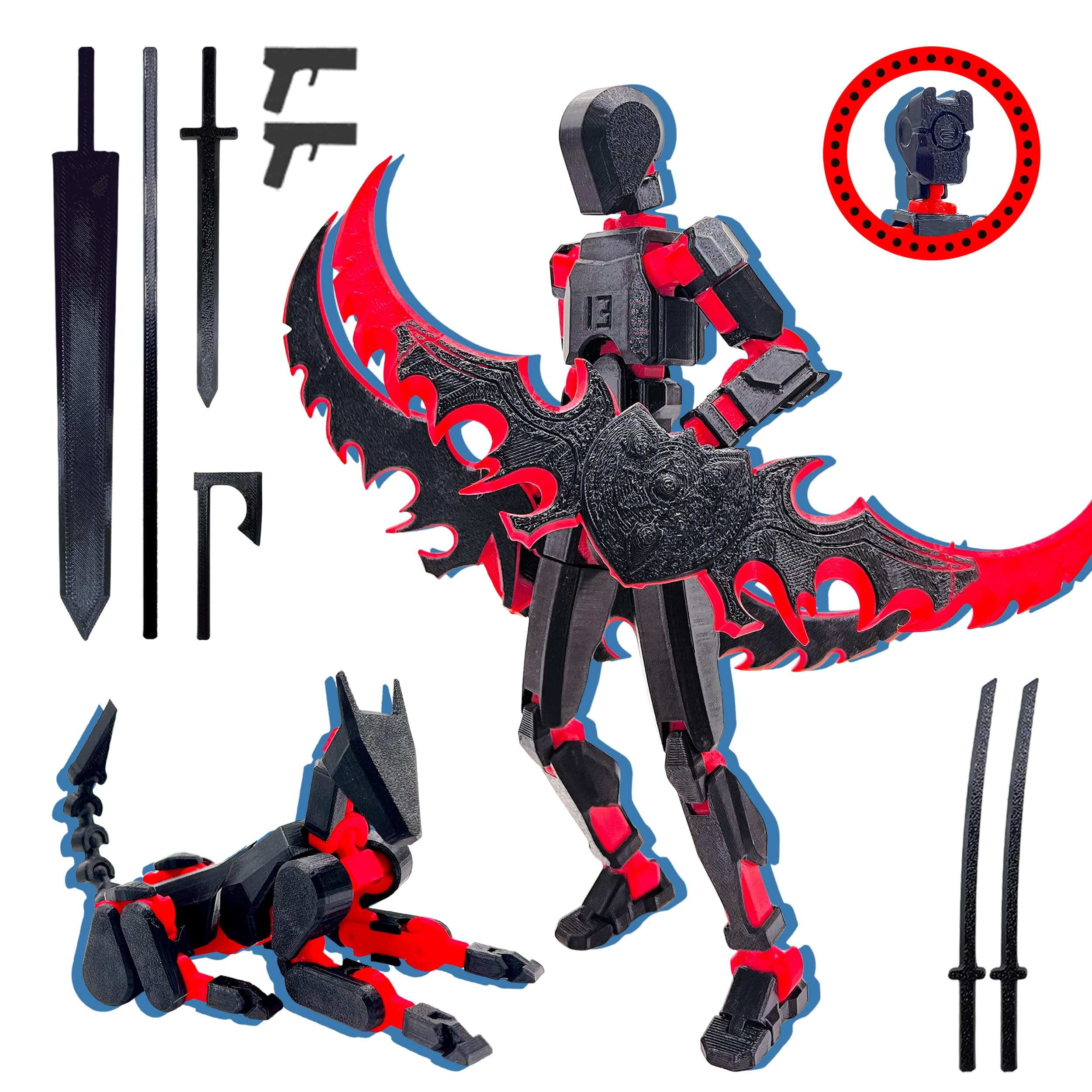T13 3D Action Figure Set (Assembly Completed),Dummy Robot Titan 13 Action Figures,3D Prin…