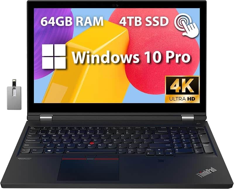 ThinkPad T15g Gen 1 15.6" 4K Touchscreen Laptop, Intel Xeon W-10855M Processor, 64GB RAM,…