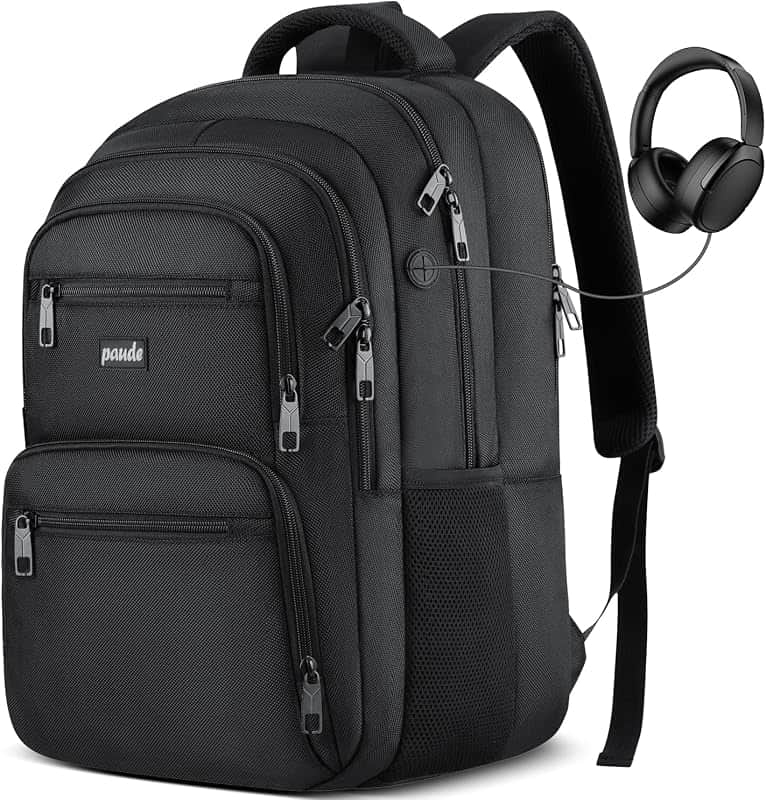 Paude Laptop Backpack,School Backpack Large Bookbag for High School College Students,Blac…
