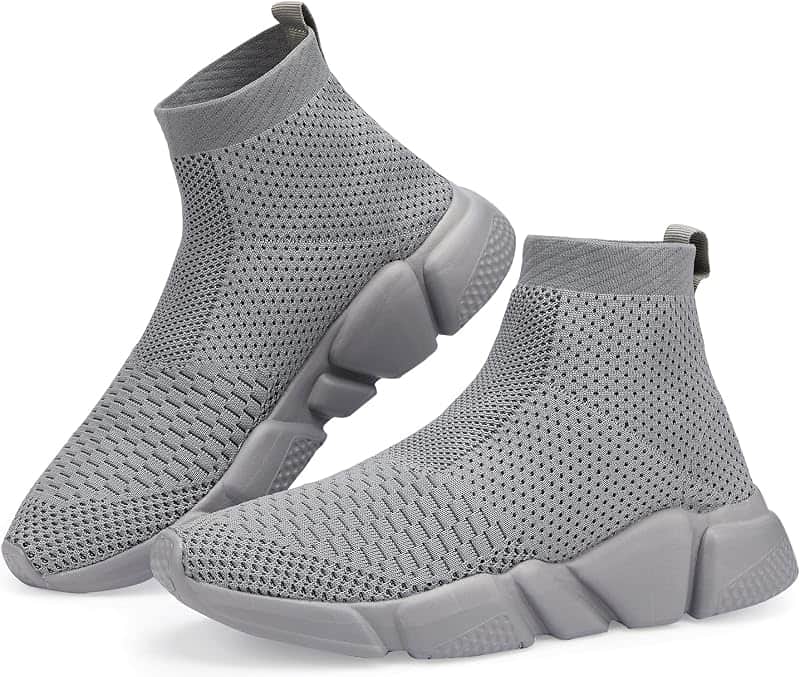 Walking Shoes for Men Lightweight High Top Sneakers Breathable Knit Athletic Running Shoe…