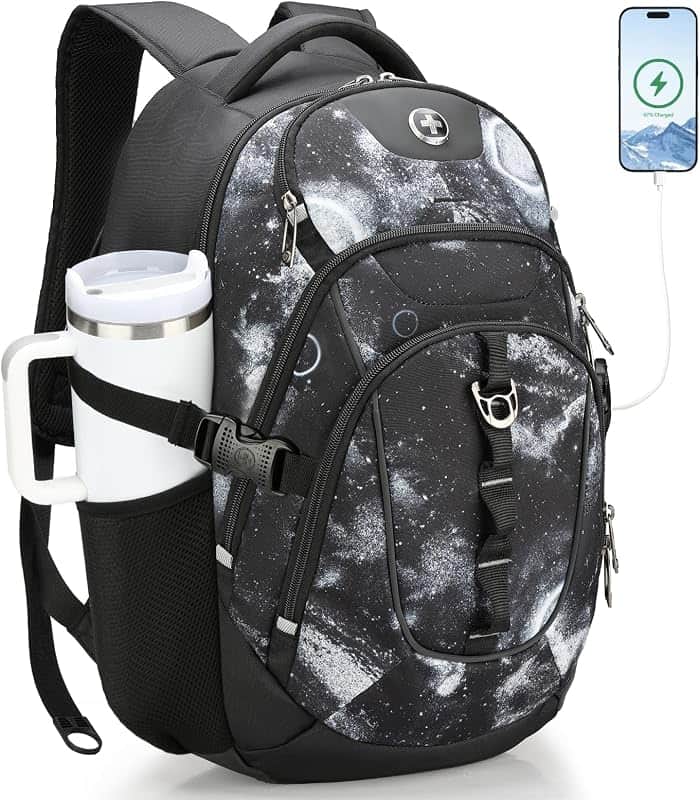Swissdigital Design Laptop Backpack for Men with USB Charging Port SD803-98 | Travel Back…