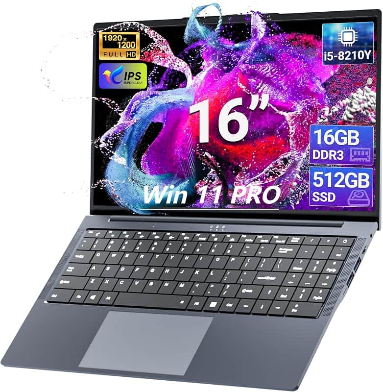 2026 Laptop, 16’’ Laptop Computer with Core i5-8210Y Processor (Up to 3.6GHz) 16GB RAM 51…