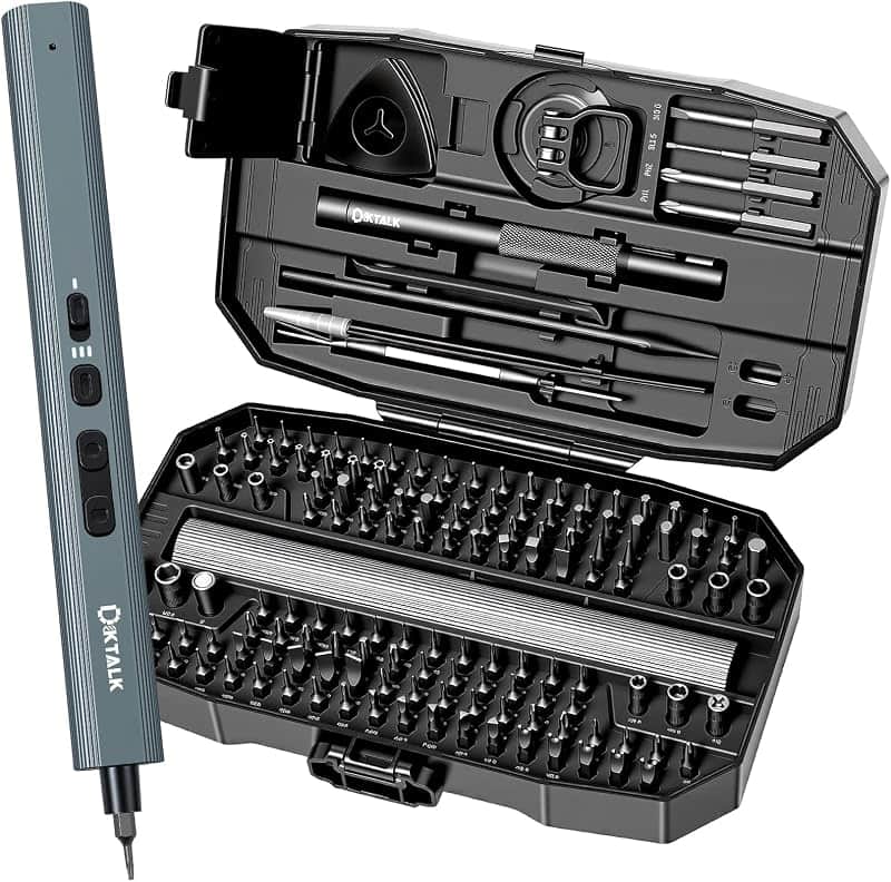 153PCS Precision Electric Screwdriver Set,Mini Magnetic Repair Kit with 140 S2 Bits,Recha…