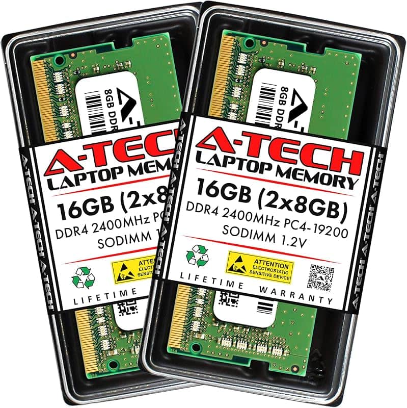 16GB (2x8GB) DDR4 2400 MHz SODIMM PC4-19200 (PC4-2400T) CL17 Non-ECC Laptop RAM Memory Mo…