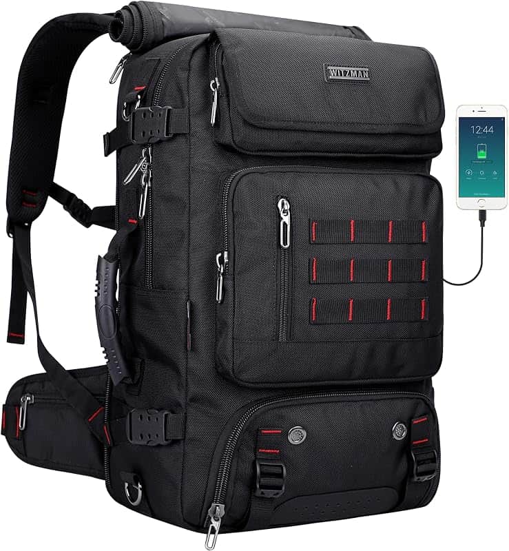 Carry on Travel Backpack for Men Airline Approved Fits 16" Laptop | Nylon 3 in 1 Luggage…