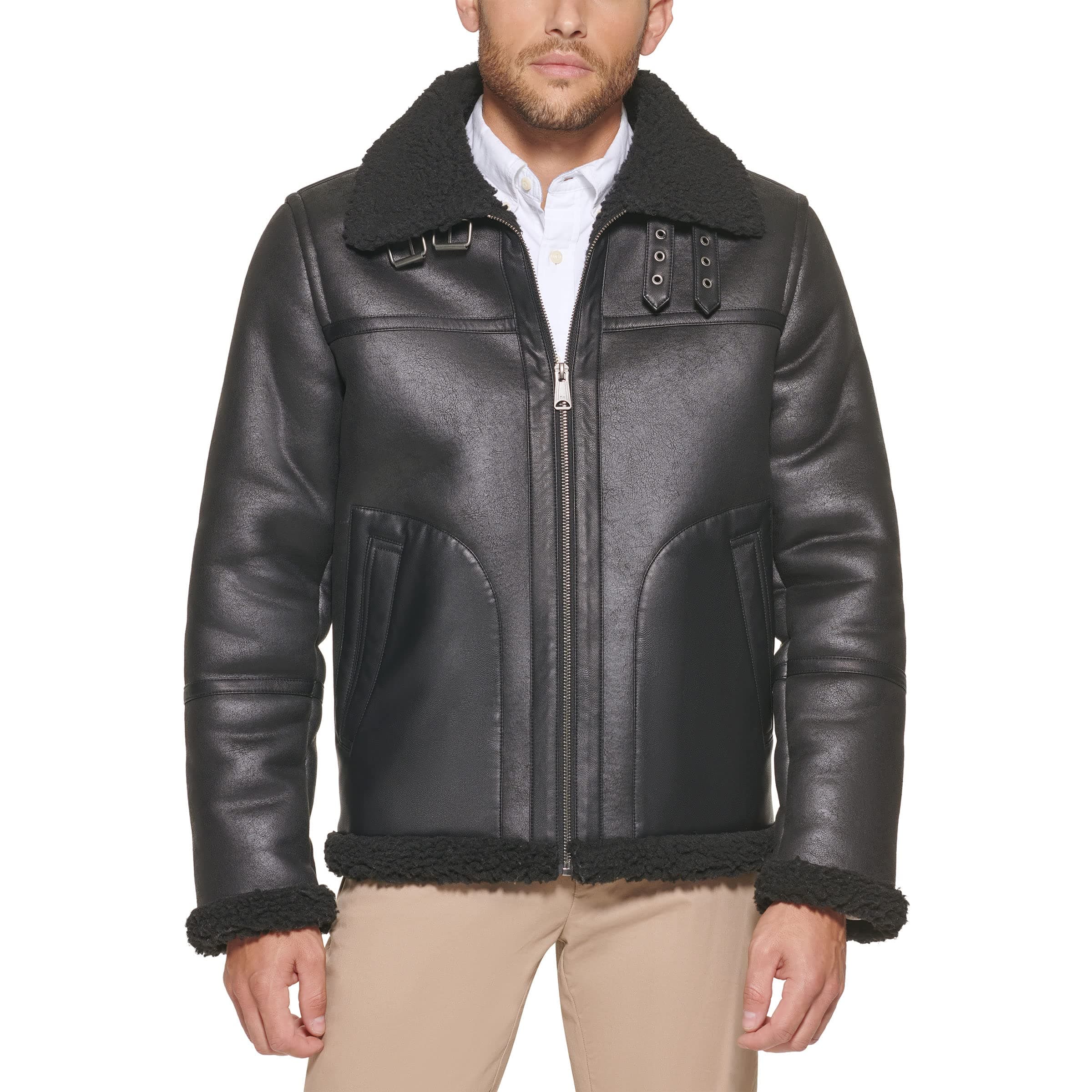 Adaptive Men's Tommy Hilfiger Men's Faux Shearling Aviator Jacket