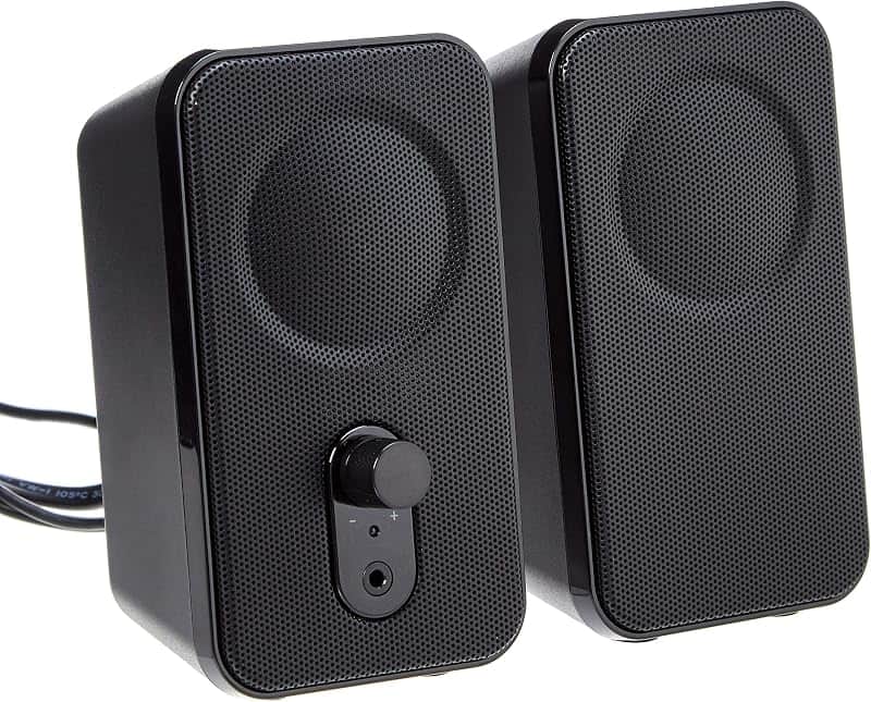 AC-Powered Computer Speakers for Desktop or Laptop PC with Volume Control, Headphone Jack…