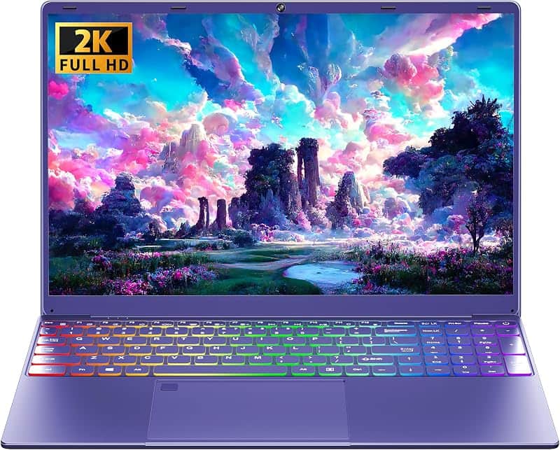 16" Purple Laptop Computer, Alder Lake N95 CPU, 16GB DDR4 RAM, 256GB SSD