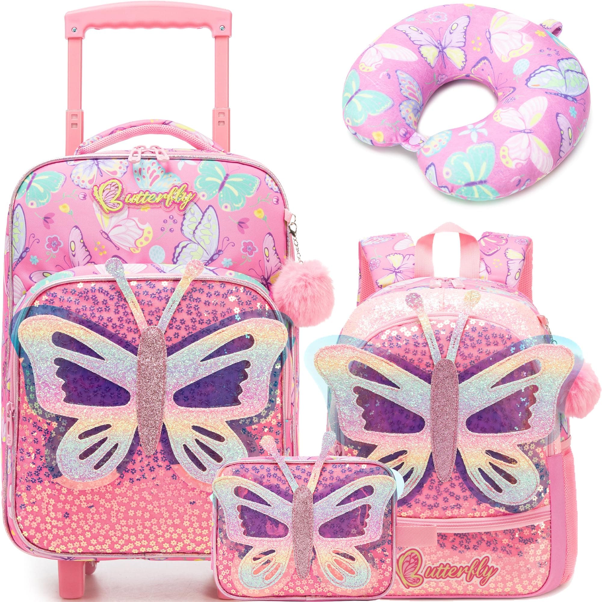 Kids Carry On Luggage with Wheels Softside Kids Suitcase for Girls Airline Approved & Gir…