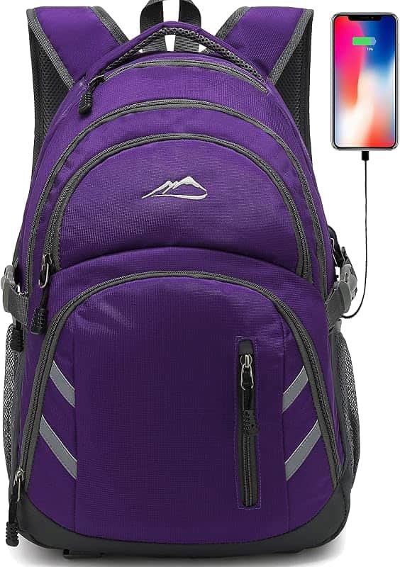 Backpack Bookbag for College Laptop Travel, Fit Laptop Up to 15.6 inch with USB Charging…