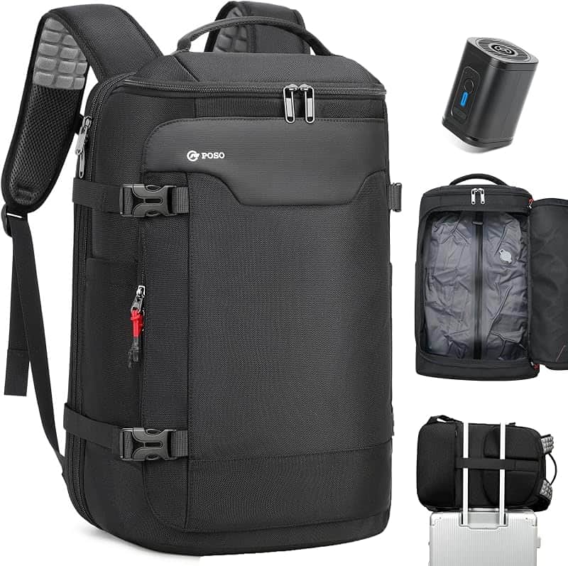 Vacuum Backpack Travel, Vacuum Seal Compression Travel Backpack with Pump, Laptop Compart…